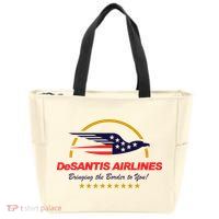 DeSantis Airlines Bringing The Border To You Funny Zip Tote Bag