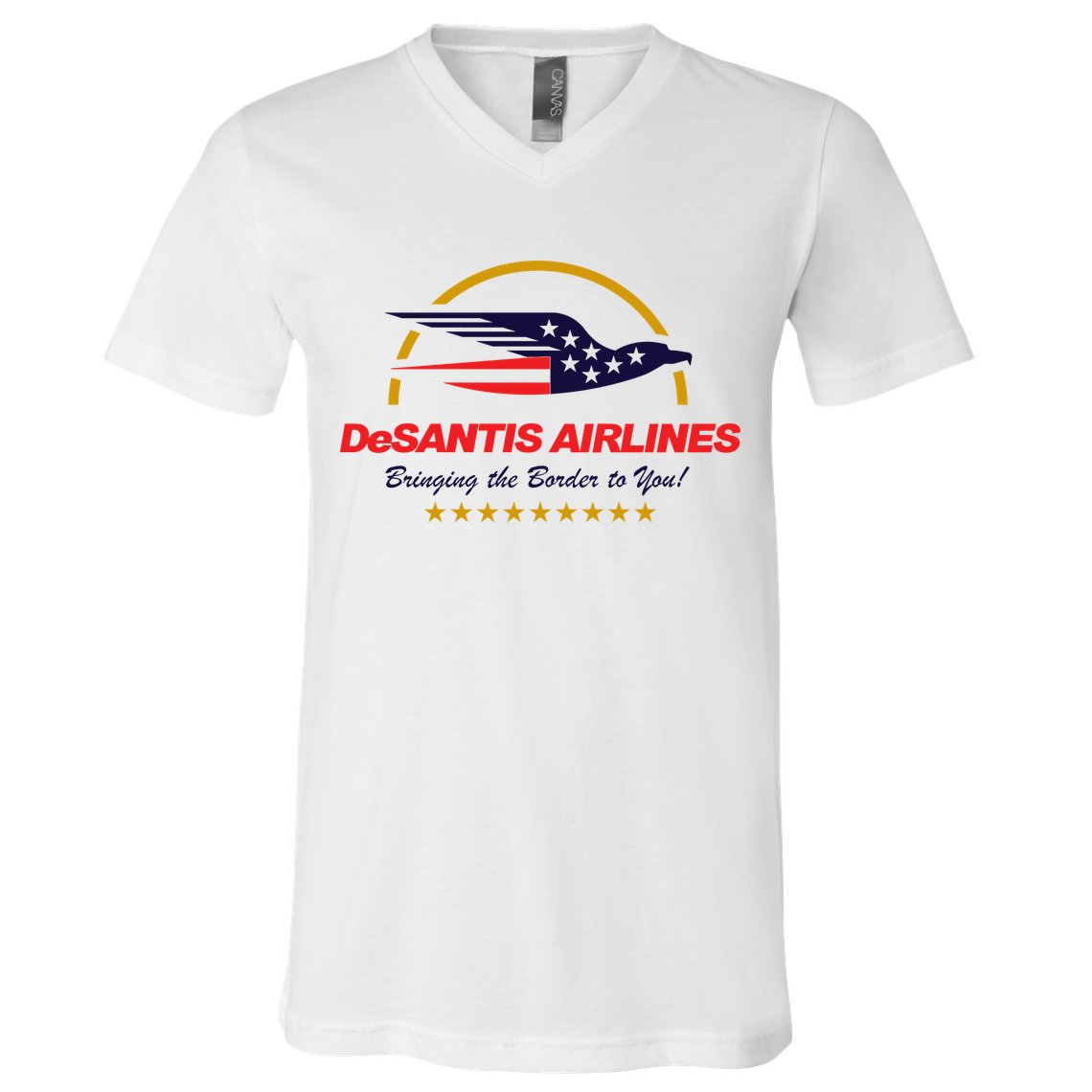 DeSantis Airlines Bringing The Border To You Funny V-Neck T-Shirt