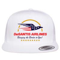DeSantis Airlines Bringing The Border To You Funny Flat Bill Trucker Hat