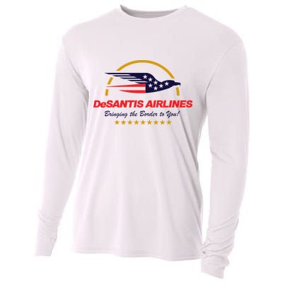 DeSantis Airlines Bringing The Border To You Funny Cooling Performance Long Sleeve Crew