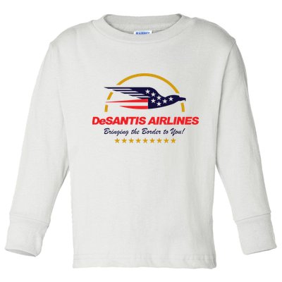 DeSantis Airlines Bringing The Border To You Funny Toddler Long Sleeve Shirt