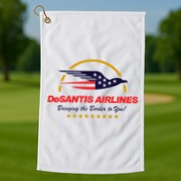 DeSantis Airlines Bringing The Border To You Funny Golf Towel