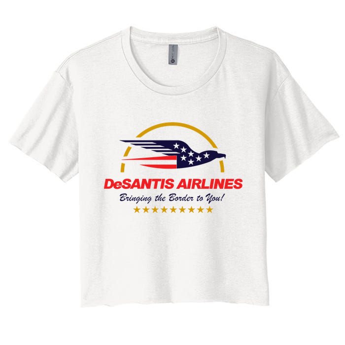 DeSantis Airlines Bringing The Border To You Funny Crop Top