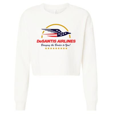 DeSantis Airlines Bringing The Border To You Funny Cropped Pullover Crew