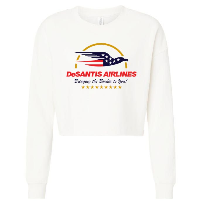DeSantis Airlines Bringing The Border To You Funny Cropped Pullover Crew