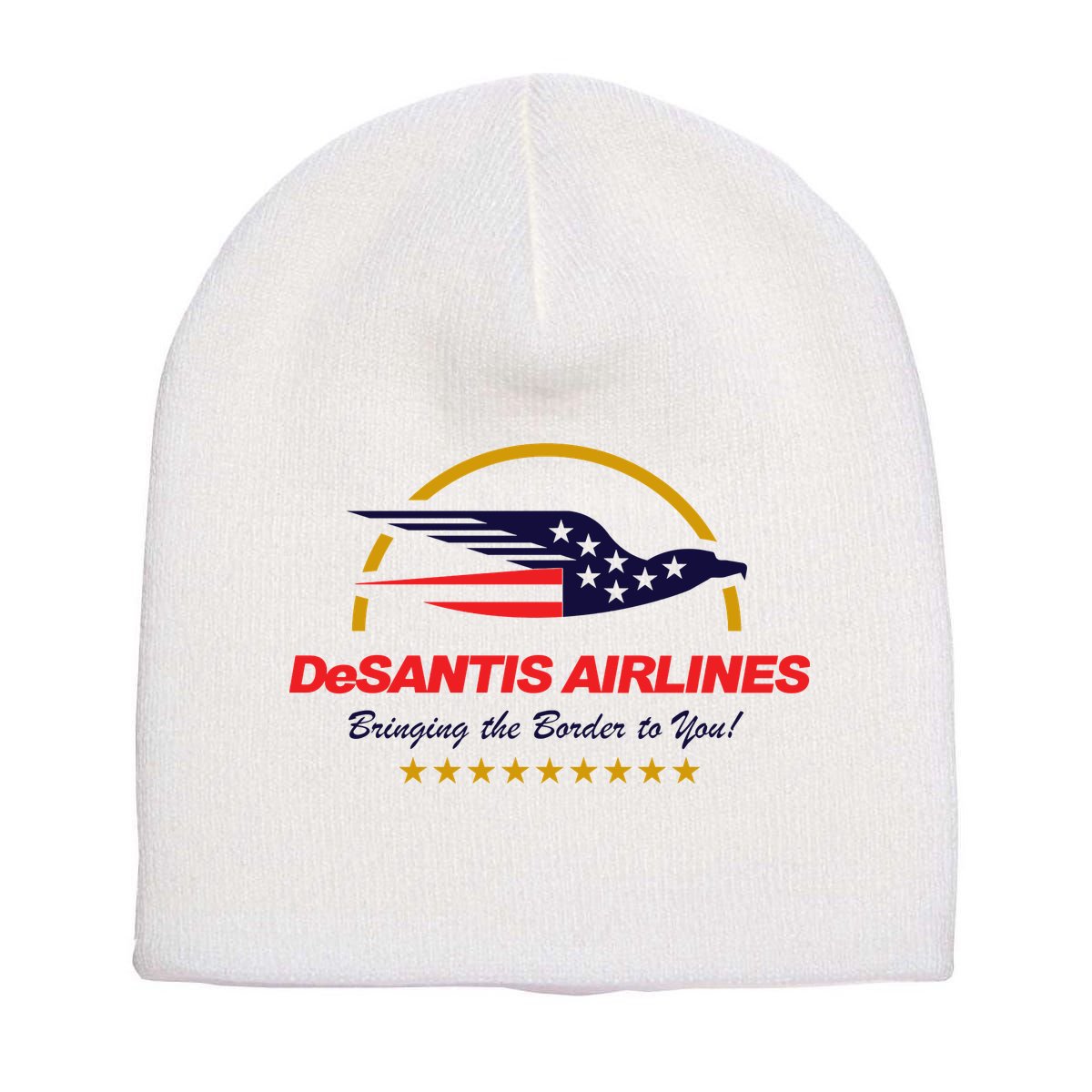 DeSantis Airlines Bringing The Border To You Funny Short Acrylic Beanie