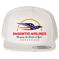 DeSantis Airlines Bringing The Border To You Funny Wool Snapback Cap