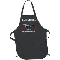 Desantis Airlines Bringing The Border To You Retro USA Flag Full-Length Apron With Pockets