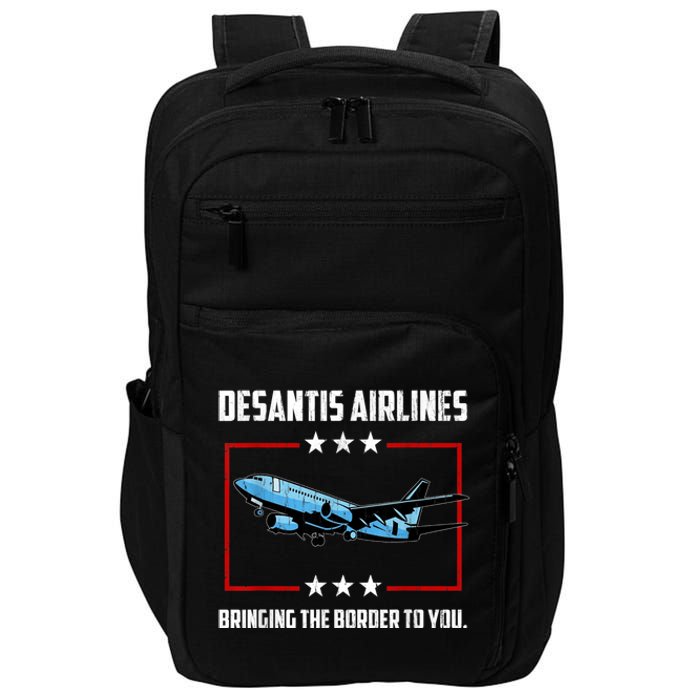 Desantis Airlines Bringing The Border To You Retro USA Flag Impact Tech Backpack