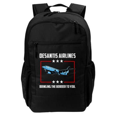 Desantis Airlines Bringing The Border To You Retro USA Flag Daily Commute Backpack