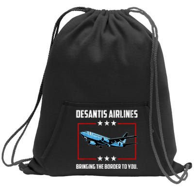 Desantis Airlines Bringing The Border To You Retro USA Flag Sweatshirt Cinch Pack Bag