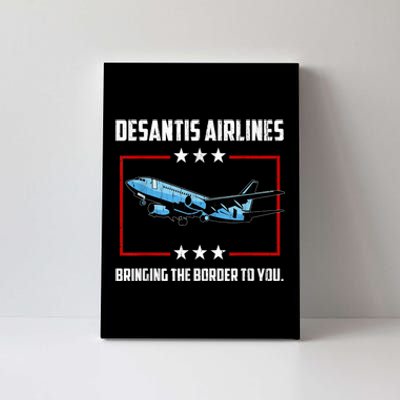 Desantis Airlines Bringing The Border To You Retro USA Flag Canvas