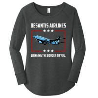 Desantis Airlines Bringing The Border To You Retro USA Flag Women's Perfect Tri Tunic Long Sleeve Shirt