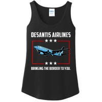 Desantis Airlines Bringing The Border To You Retro USA Flag Ladies Essential Tank