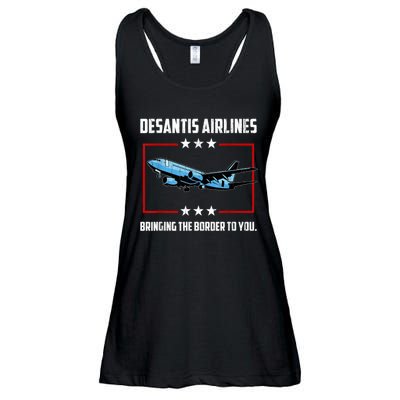 Desantis Airlines Bringing The Border To You Retro USA Flag Ladies Essential Flowy Tank