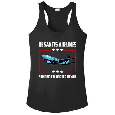 Desantis Airlines Bringing The Border To You Retro USA Flag Ladies PosiCharge Competitor Racerback Tank