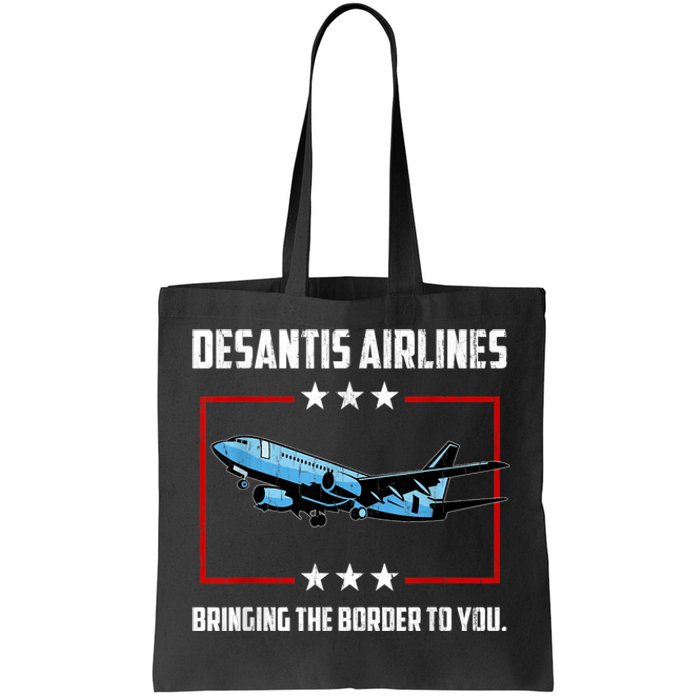 Desantis Airlines Bringing The Border To You Retro USA Flag Tote Bag