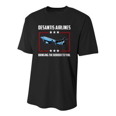 Desantis Airlines Bringing The Border To You Retro USA Flag Youth Performance Sprint T-Shirt