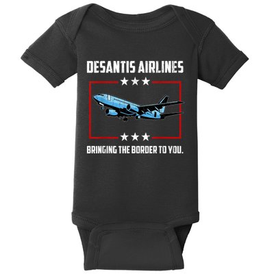 Desantis Airlines Bringing The Border To You Retro USA Flag Baby Bodysuit