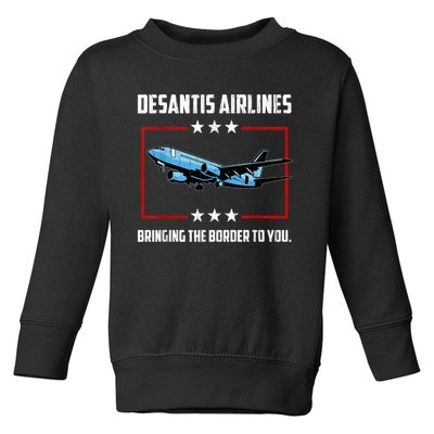 Desantis Airlines Bringing The Border To You Retro USA Flag Toddler Sweatshirt