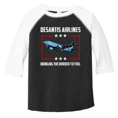 Desantis Airlines Bringing The Border To You Retro USA Flag Toddler Fine Jersey T-Shirt