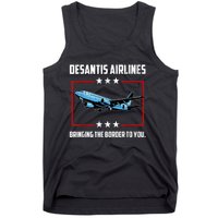 Desantis Airlines Bringing The Border To You Retro USA Flag Tank Top