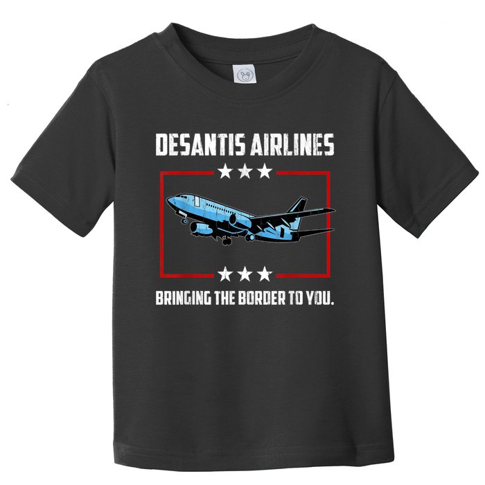 Desantis Airlines Bringing The Border To You Retro USA Flag Toddler T-Shirt