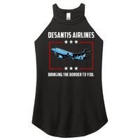 Desantis Airlines Bringing The Border To You Retro USA Flag Women's Perfect Tri Rocker Tank