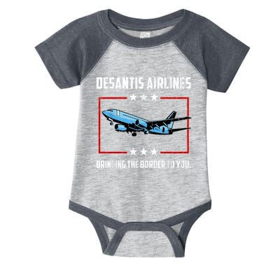 Desantis Airlines Bringing The Border To You Retro USA Flag Infant Baby Jersey Bodysuit