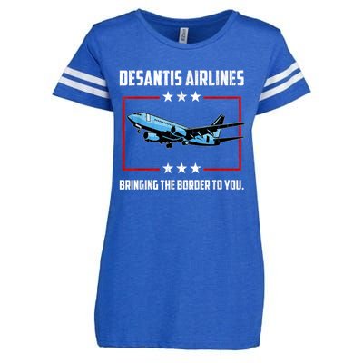 Desantis Airlines Bringing The Border To You Retro USA Flag Enza Ladies Jersey Football T-Shirt