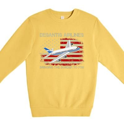 DeSantis Airlines Bringing The Border To You Funny DeSantis Premium Crewneck Sweatshirt