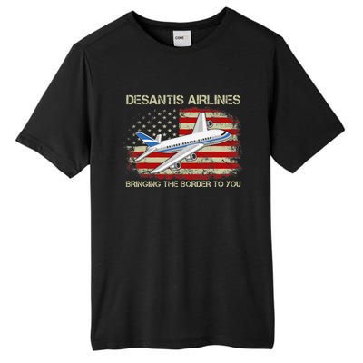 DeSantis Airlines Bringing The Border To You Funny DeSantis Tall Fusion ChromaSoft Performance T-Shirt