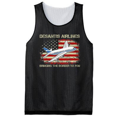 DeSantis Airlines Bringing The Border To You Funny DeSantis Mesh Reversible Basketball Jersey Tank