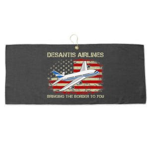 DeSantis Airlines Bringing The Border To You Funny DeSantis Large Microfiber Waffle Golf Towel