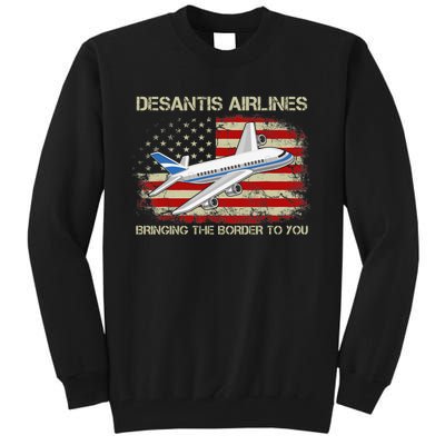 DeSantis Airlines Bringing The Border To You Funny DeSantis Tall Sweatshirt