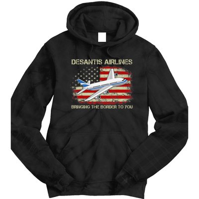 DeSantis Airlines Bringing The Border To You Funny DeSantis Tie Dye Hoodie