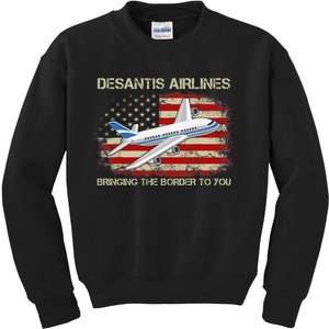 DeSantis Airlines Bringing The Border To You Funny DeSantis Kids Sweatshirt