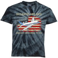 DeSantis Airlines Bringing The Border To You Funny DeSantis Kids Tie-Dye T-Shirt