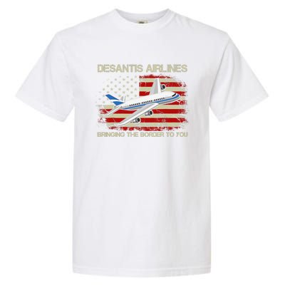 DeSantis Airlines Bringing The Border To You Funny DeSantis Garment-Dyed Heavyweight T-Shirt