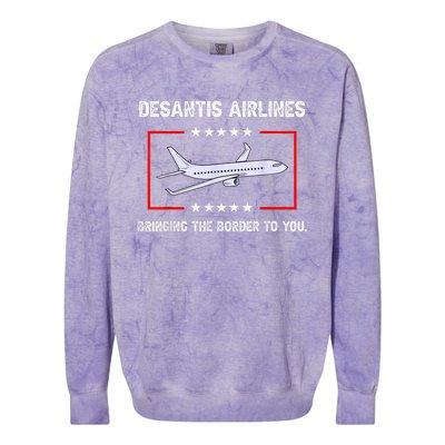 DeSantis Airlines Bringing The Border To You Colorblast Crewneck Sweatshirt