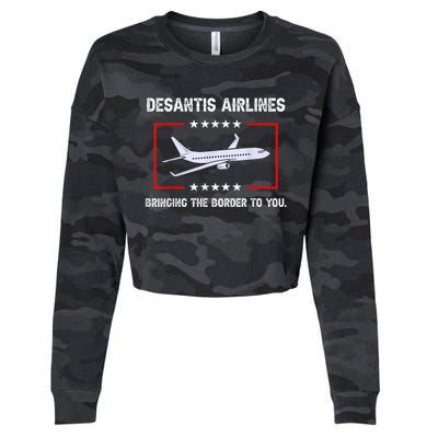 DeSantis Airlines Bringing The Border To You Cropped Pullover Crew