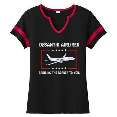 DeSantis Airlines Bringing The Border To You Ladies Halftime Notch Neck Tee