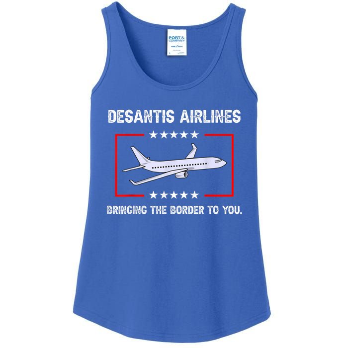 DeSantis Airlines Bringing The Border To You Ladies Essential Tank