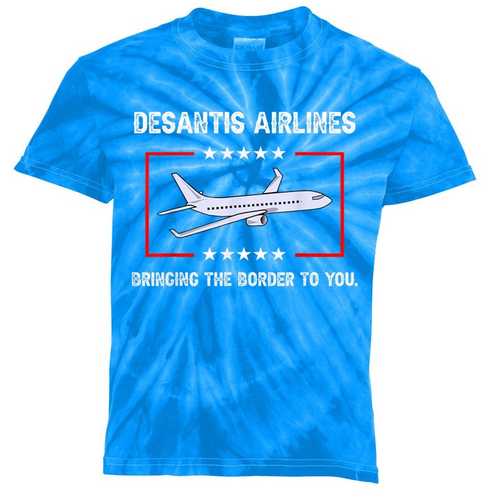 DeSantis Airlines Bringing The Border To You Kids Tie-Dye T-Shirt