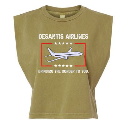 DeSantis Airlines Bringing The Border To You Garment-Dyed Women's Muscle Tee