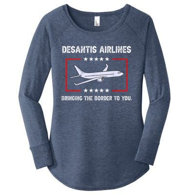 DeSantis Airlines Bringing The Border To You Women's Perfect Tri Tunic Long Sleeve Shirt