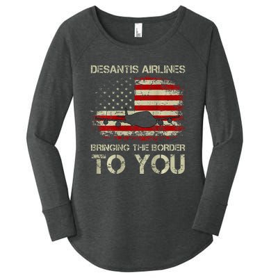 Desantis Airlines Bringing The Border To You Women's Perfect Tri Tunic Long Sleeve Shirt