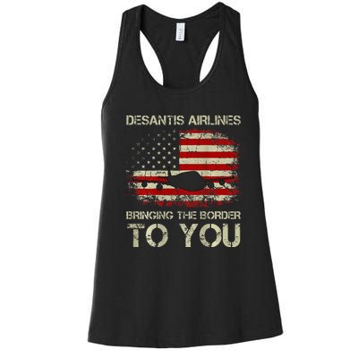 Desantis Airlines Bringing The Border To You Women's Racerback Tank