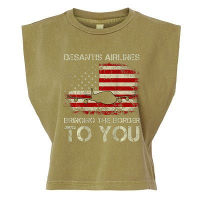 Desantis Airlines Bringing The Border To You Garment-Dyed Women's Muscle Tee