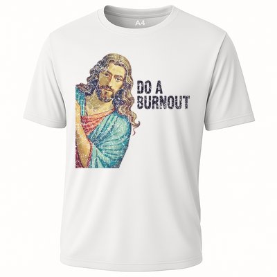 Do A Burnout Jesus Meme Funny Saying Hard Working Cooling Performance Crew T-Shirt